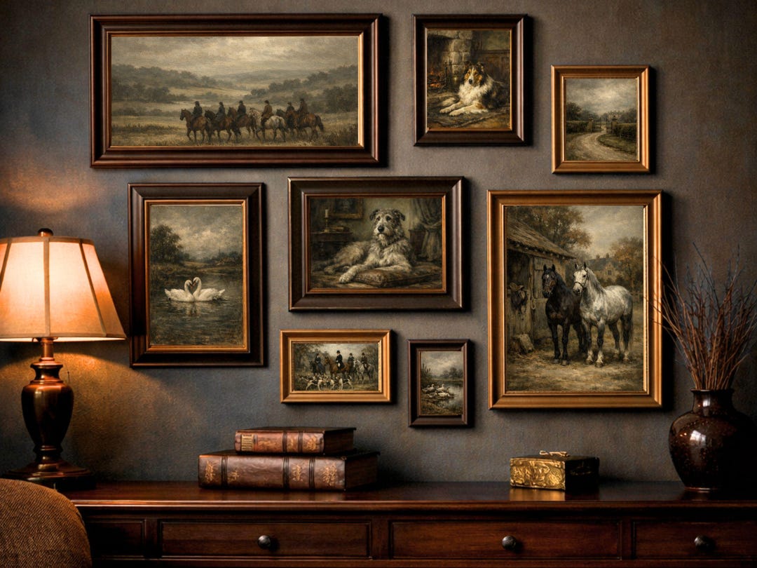 Vintage Equestrian Ralph Lauren Gallery Wall Set Horse Paintings Vintage Equestrian Ralph Lauren Gallery Wall Set Horse Paintings