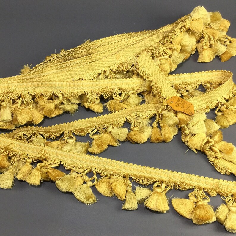 Vintage 5 Yards Gold Silk Triple Tassel Fringe Trim by Conso Etsy