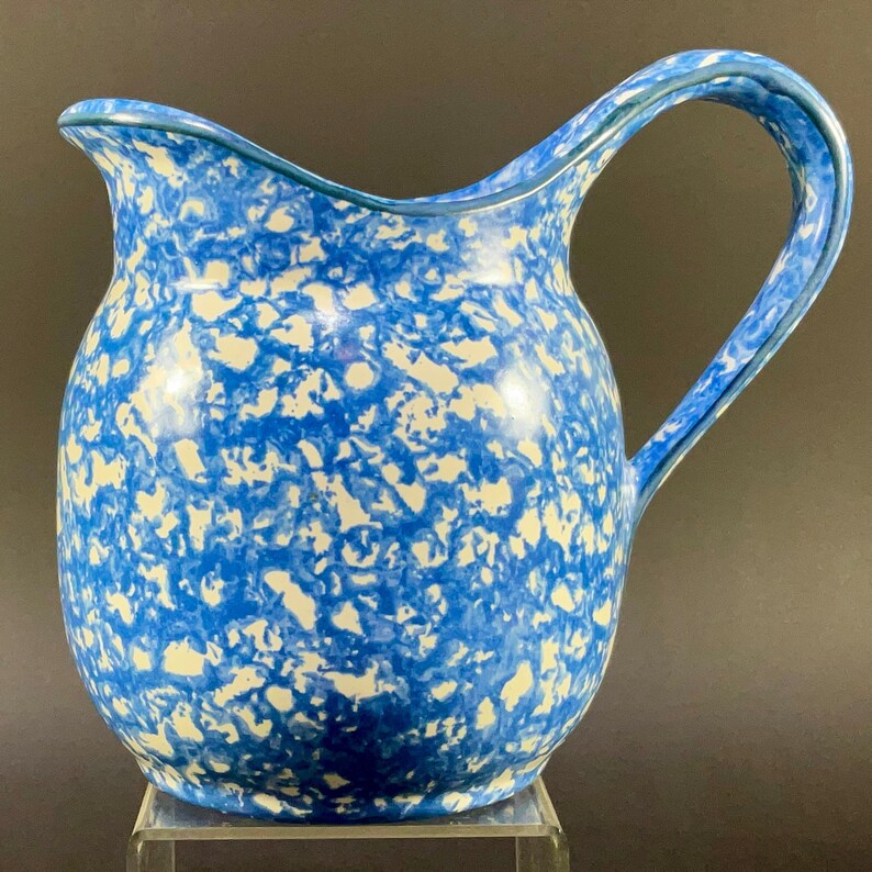 Stangle Vintage Stangle Pottery Town & Country Pitcher - Orange and Blue - Etsy