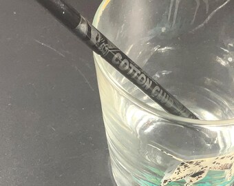 Vintage Black Glass Swizzle Stick Muddler from the Famous Cotton Club 48th St and Broadway