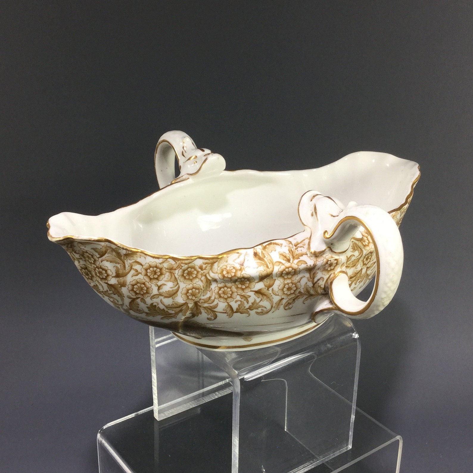 Antique Royal Worcester Vitreous Fish Gravy Boat Etsy