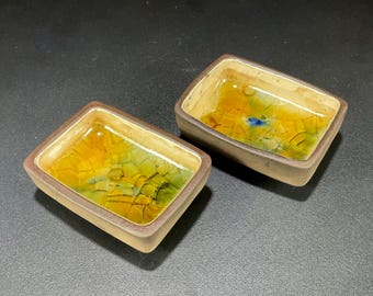 Small Stoneware Dish w/ Polychrome Glaze by Knut Paul