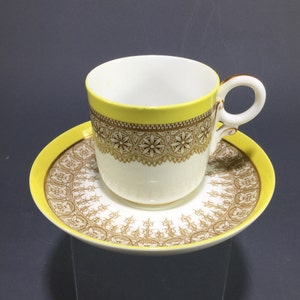 Royal Worcester Demitasse Cup and Saucer Yellow 1886