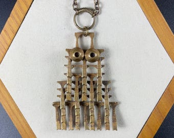 Bronze Pöllö Owl 1417 Necklace by Pentti Sarpeneva for Kalevala Koru