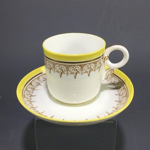 Royal Worcester Demitasse Cup & Saucer Yellow 1888