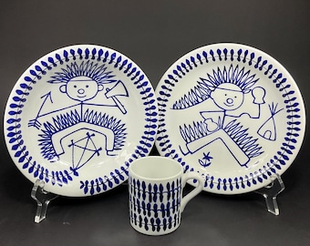 Marianne Westman for Rorstrand Sweden 3 pc. Children’s Tableware - Göran