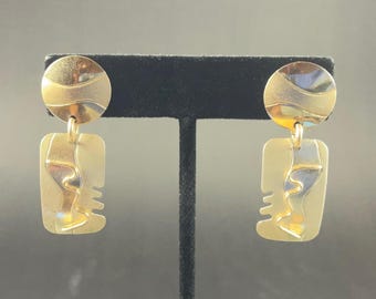 Vintage MCM Sterling Silver and Vermeil Drop Earrings by David Badman