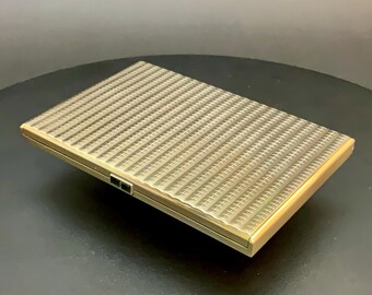 Ernst Gideon Bek Art Deco Gilt Sterling Silver Cigarette Case w/ Jeweled Clasp