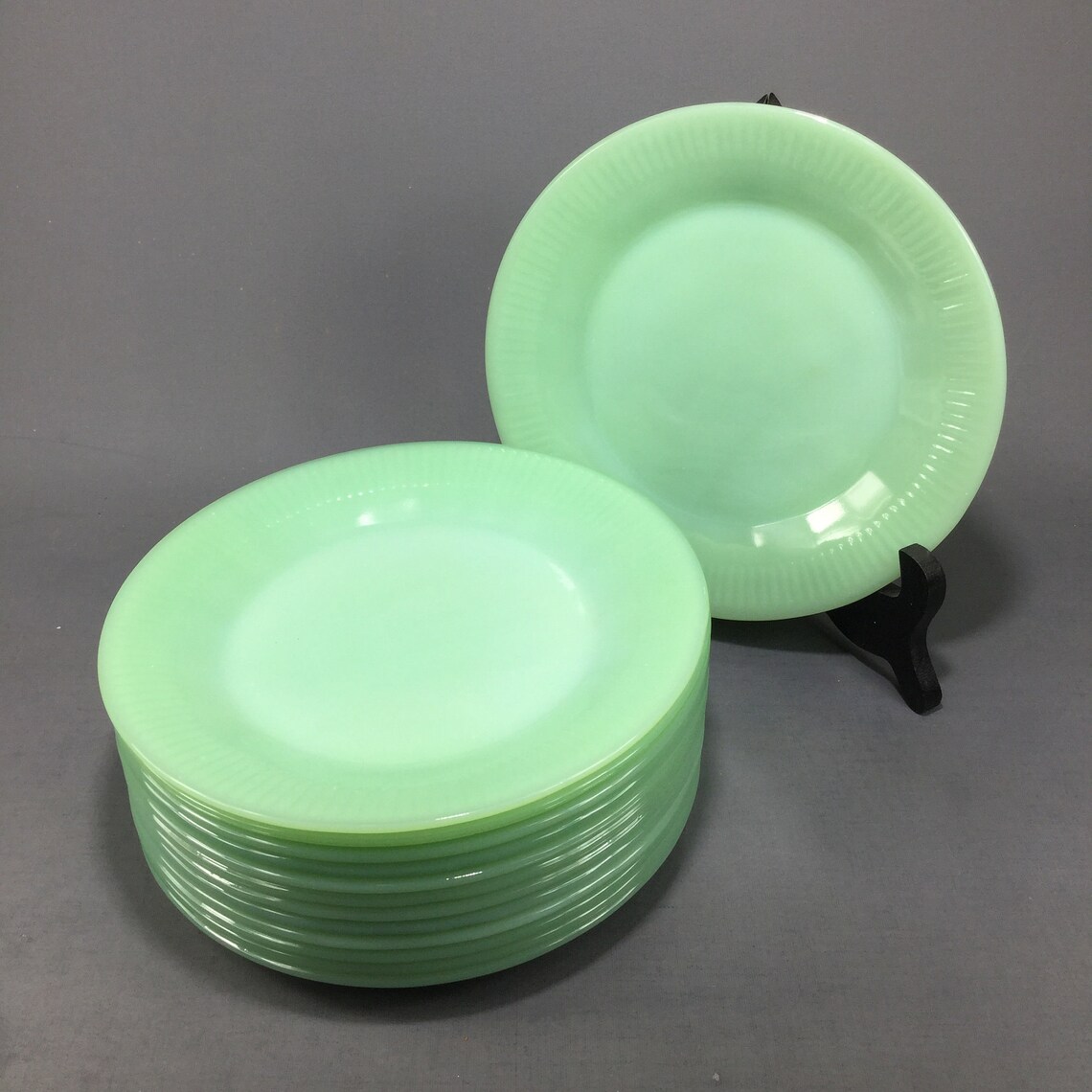 Vintage 7 5/8 Jadeite Fire King Green Oven Glass Salad Plate Etsy