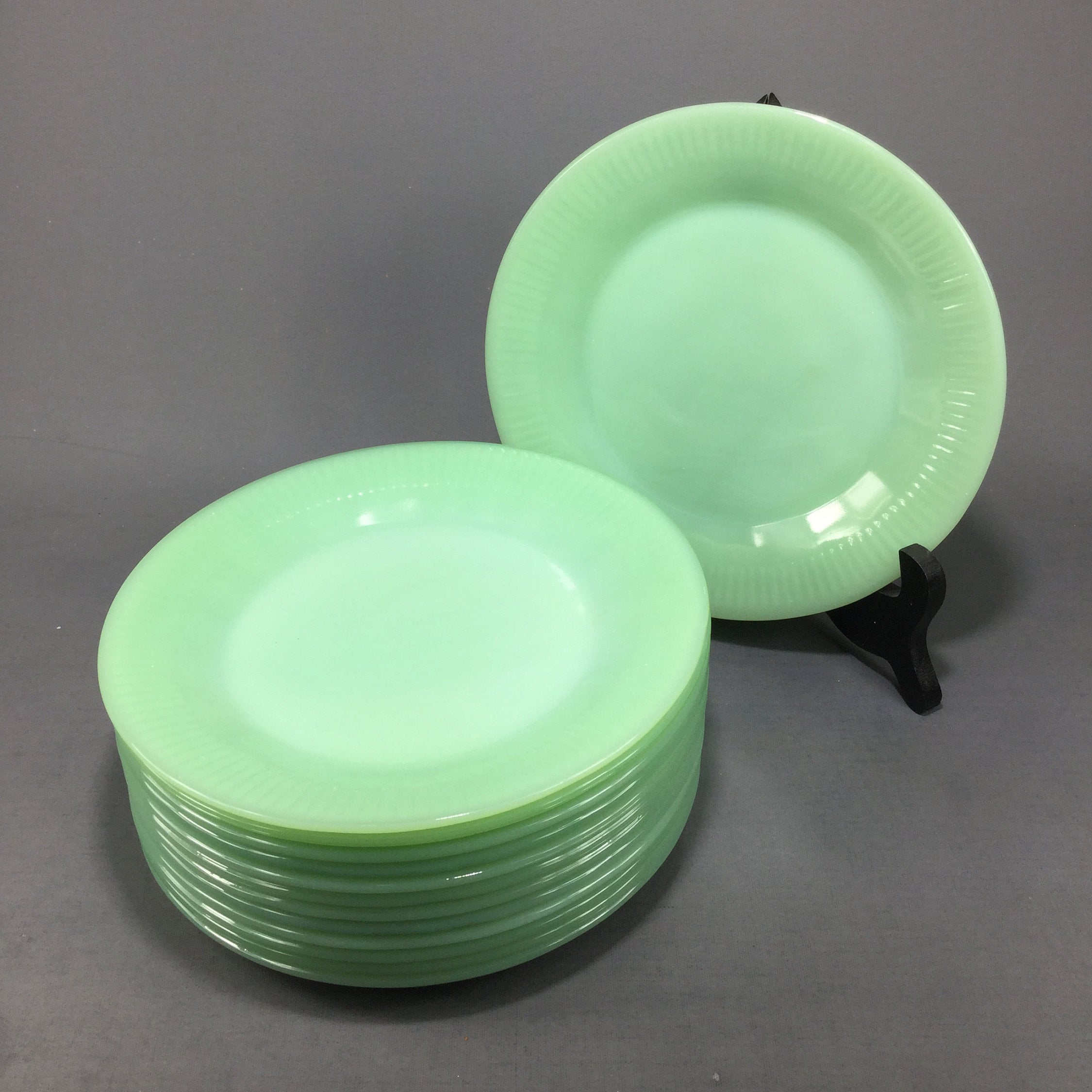 Vintage 7 5/8 Jadeite Fire King Green Oven Glass Salad Plate Etsy