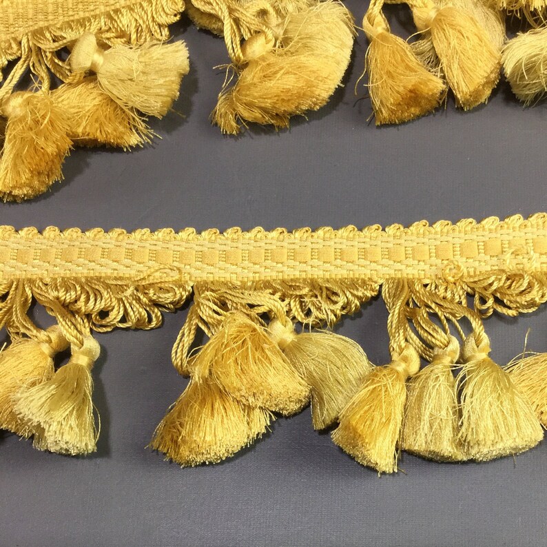 Vintage 5 Yards Gold Silk Triple Tassel Fringe Trim by Conso Etsy