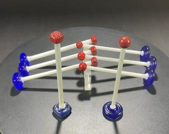 Vintage Set of 4 Art Glass Muddlers Swizzle Sticks Round or Square