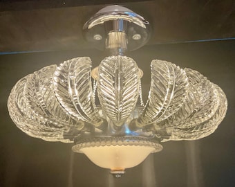 Lámpara de techo estilo Hollywood Regency vintage con dosel nuevo