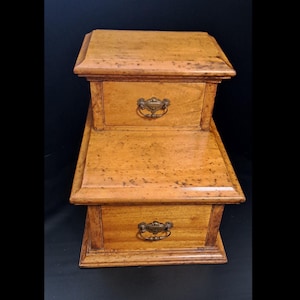 Vintage Upcycled Two Drawer Desktop Cabinet