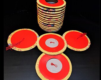 Five Vintage Childrens Party Hanging Decoration Paper Lanterns