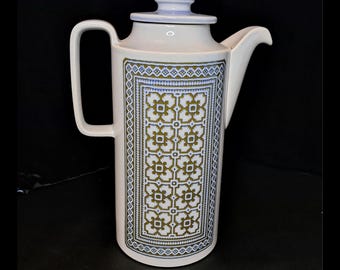 Vintage Hornsea Pottery Tapestry Pattern Coffee Pot 1970's Sara Vardy