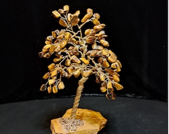 Vintage Tigers Eye Gem Tree