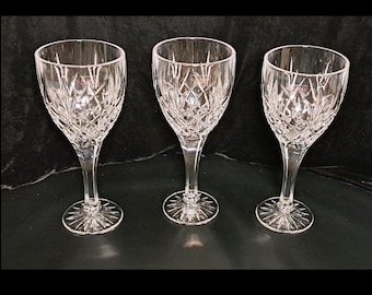 Three Vintage Galway Irish Crystal Wine Glasses – Tara Pattern