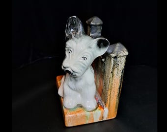 Vintage Antique Art Deco Ceramic Scottish Terrier Bookend