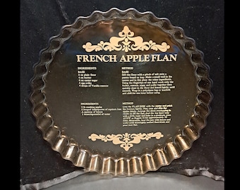 Vintage Arcopal France Smoked Glass French Apple Flan Dish - 27cm Diameter
