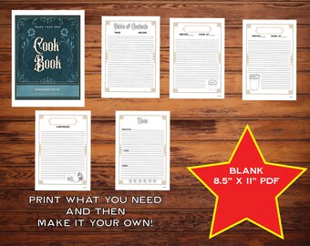 Make Your Own Cook Book Digital Download