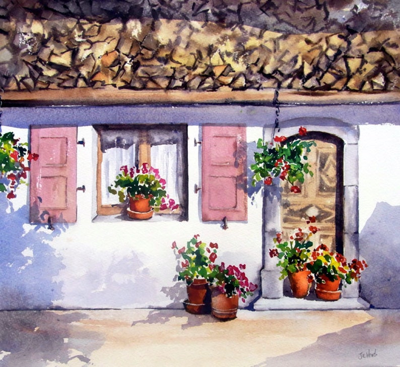 French Doorway Watercolor Tutorial image 1