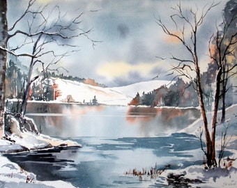 Winter Watercolor tutorial