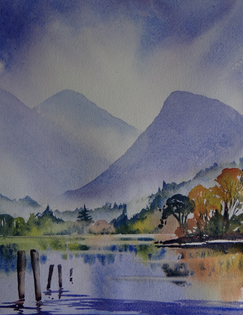 Derwentwater Beginners watercolour Tutorial image 1