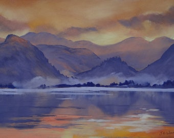 Sunset and Lake Reflections pastel tutorial