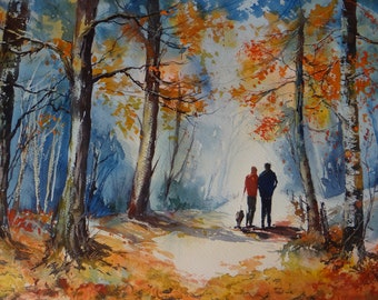 Autumn Walk Watercolor Tutorial