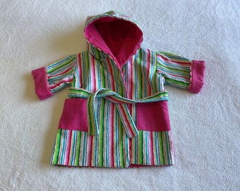 Baby girls Dressing Gown.  Multi coloured, size new born-3 months.