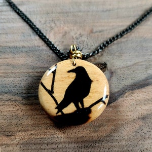 Crow Silhouette Pendant
