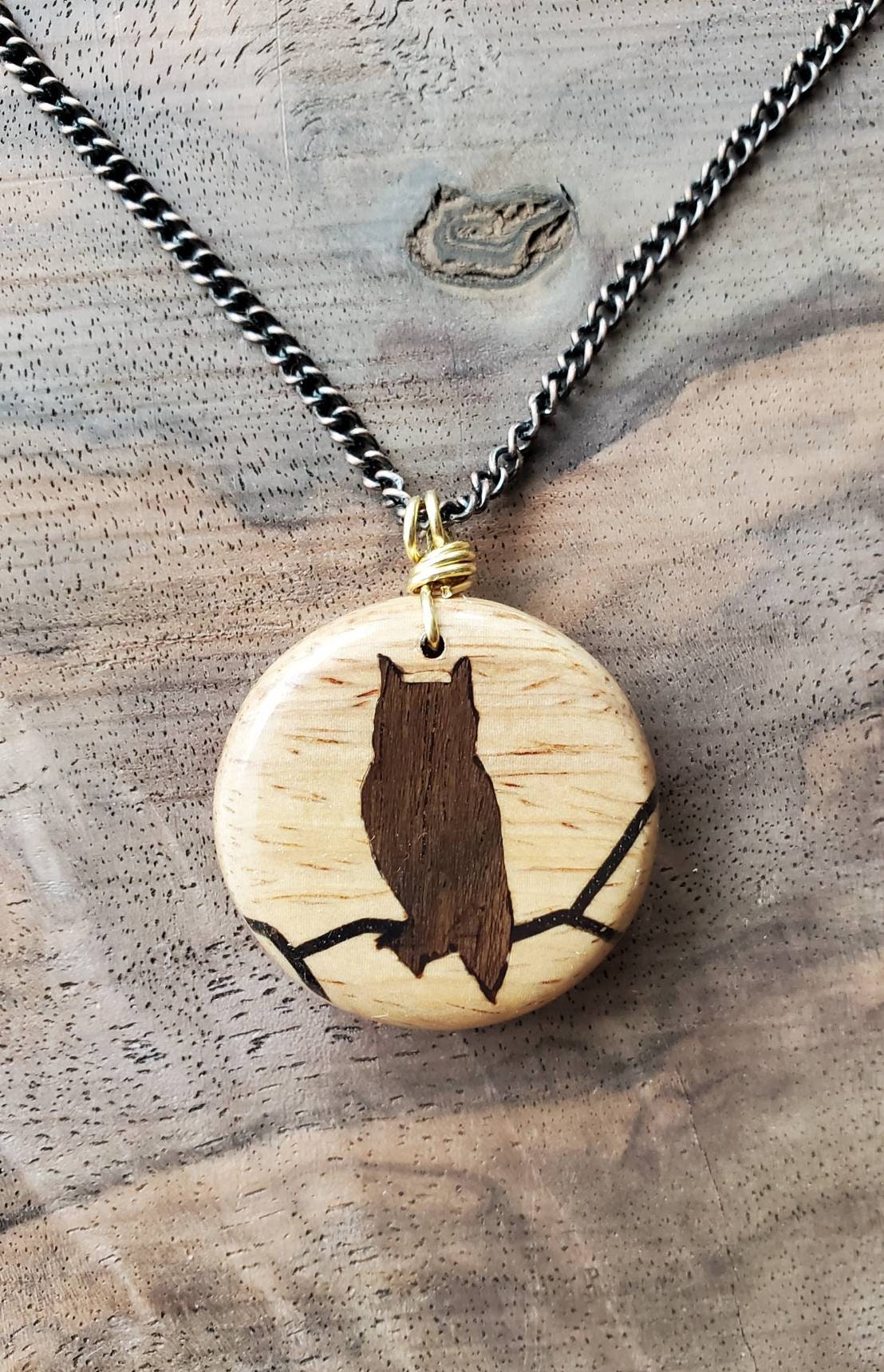 Owl Silhouette Pendant Necklace