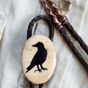 Bolo Tie Crow Oval