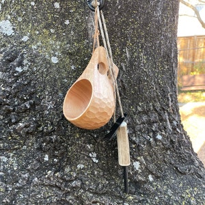Beech Wood Kuksa Cup with Antler Fire Starter Kit
