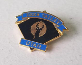 Deer Valley Resort, Park City Utah Vintage Metal Souvenir Pin, USA