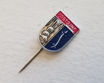 Postojna Cave Vintage Souvenir Badge Stick/Lapel Pin with Olm. Slovenia/Yugoslavia.