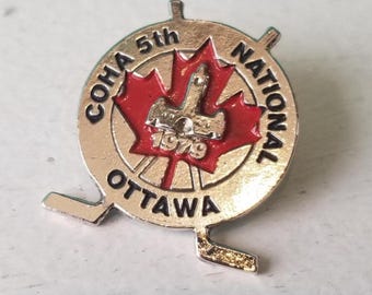 Oldtimers' 1979 5th National Ice Hockey Tournament Ottawa COHA Metal Enamel Pin