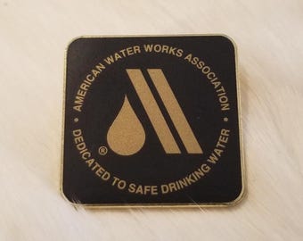 American Water Works Association 1980's Metal Enamel Pin. USA.