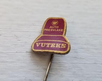 Auto Presvlake Vuteks Yugoslavian/Croatian Vintage Car Accessory Manufacturer Stick/Lapel Pin