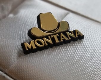 Montana Vintage Cowboy Hat Collectible Souvenir Pin. USA.