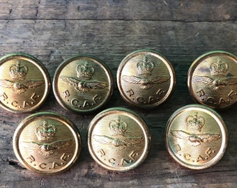 Seven RCAF Brass Buttons Scully Montreal