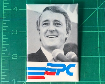 Large Rectangular Vintage Pin Brian Mulroney