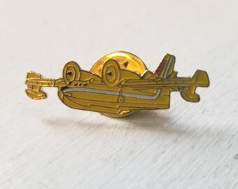 Propeller Plane Vintage Enamel Collectible Pin