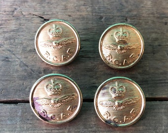 Four RCAF Brass Buttons Provincial Machinery Sherbrooke