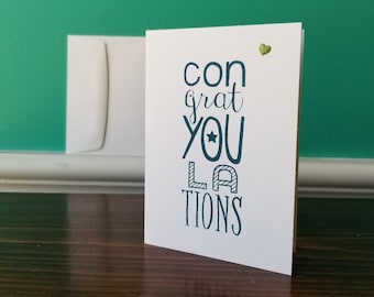 Con Grat You La Tions - Blank Greeting Card With Envelope - Big City Stamper