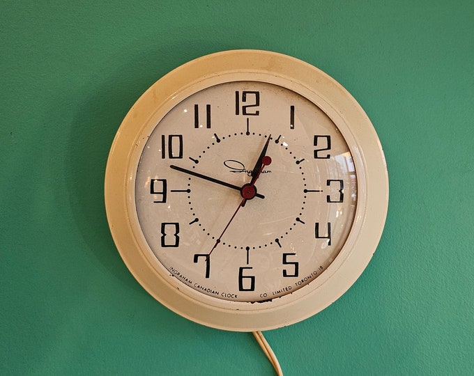 Midcentury Ingraham Electric Wall Clock Etsy