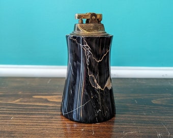 Vintage Italian Black Marble Table Lighter