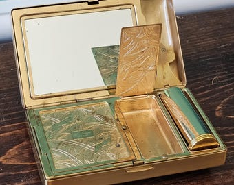 Elgin American Art Deco Compact Makeup Case. Unused. Made in USA.