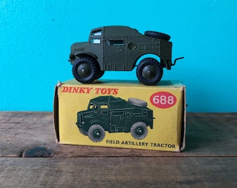 Dinky Toys 688 Field Artillery Tractor, Produced 1957 - 1970, Made in England, With Box